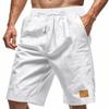 Men's Lightweight Linen Breathable Solid-Color Beach Sports Casual Loose-Fit Shorts
