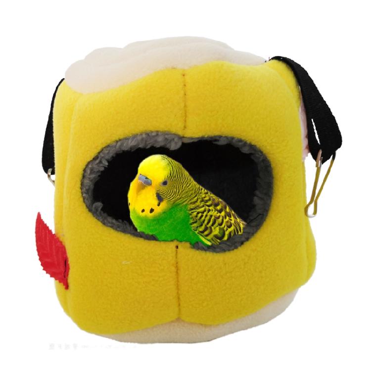Bird Hammock Cave Shed Small Pet Warm Hut Cage Tent for Cockatiels Stump-shape