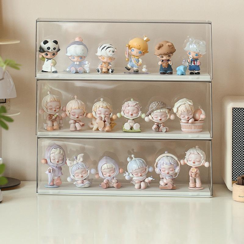 Große Transparente Acryl-Vitrine für Pop Mart Figuren - Staubdichte Aufbewahrungsbox