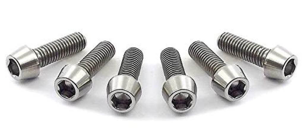 EGWORKS EGWORKS 64 Titanium Bolts for Stems Not High-Strength ULTRA-Ti M5/16mm (Washers Included) 6-Pack TIST-16N6-NW00