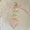 Cartoon Bow Ribbon Bead Keychain Handmade Bag Pendant Bag Charms Keychain Decor