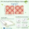 Red Beige Plaid Wallpaper 22.83"X118" Waterproof Wallpaper for Living Room/Bedroom/Bathroom PVC Wall Sticker