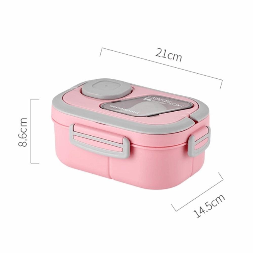 

New Double-layer Insulated Lunch Box Plastic Fresh-keeping Lunch Container Leak-proof with Spoon Sealed Lunch Boxes Daily Use рожевий