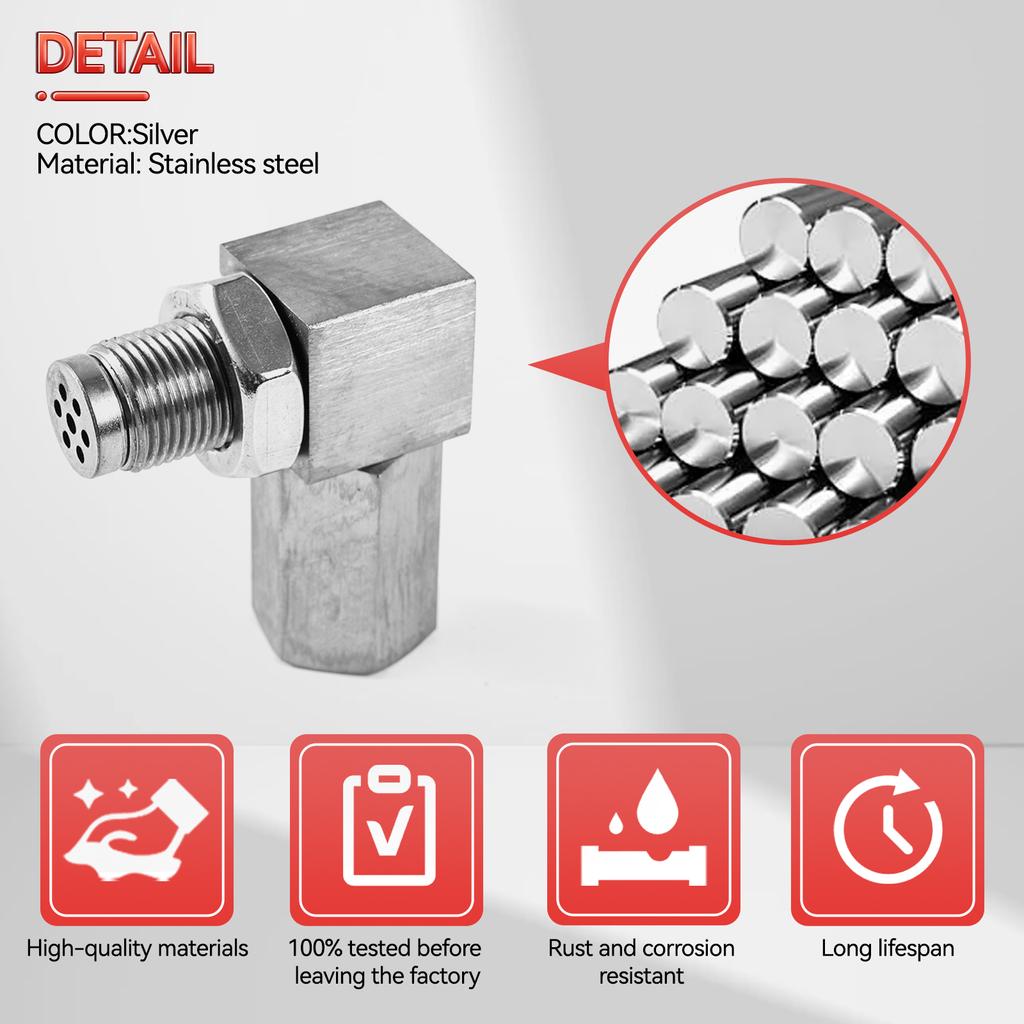 Universal O2 Oxygen Sensor Spacer Adapter 02 Bung Extension Catalytic Converter Oxygen Sensor Extender 90 Degree P0420 P0430 New