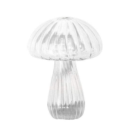 Glass Mushroom Vase Clear Small Bud Flower Vase Cute Mushroom Propagation Stations for Home Room Kitchen Office Windowsill Decoration