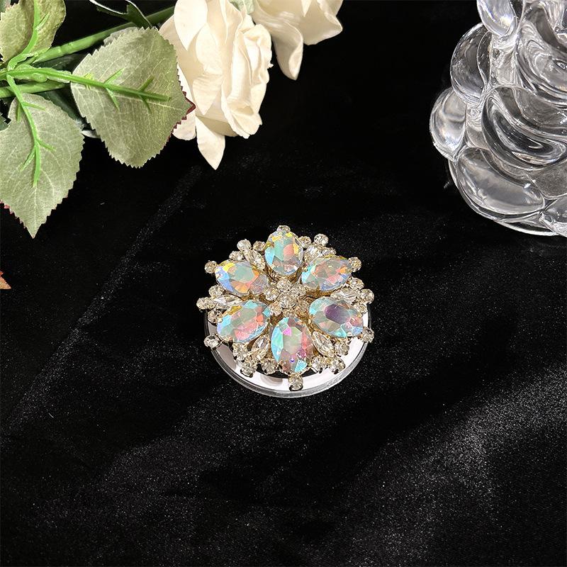 Magnetic Mobile Phone Airbag Bracket Magsafe Desktop Retractable Rhinestone Light Luxury Gemstone Pearl Lazy Ring Buckle