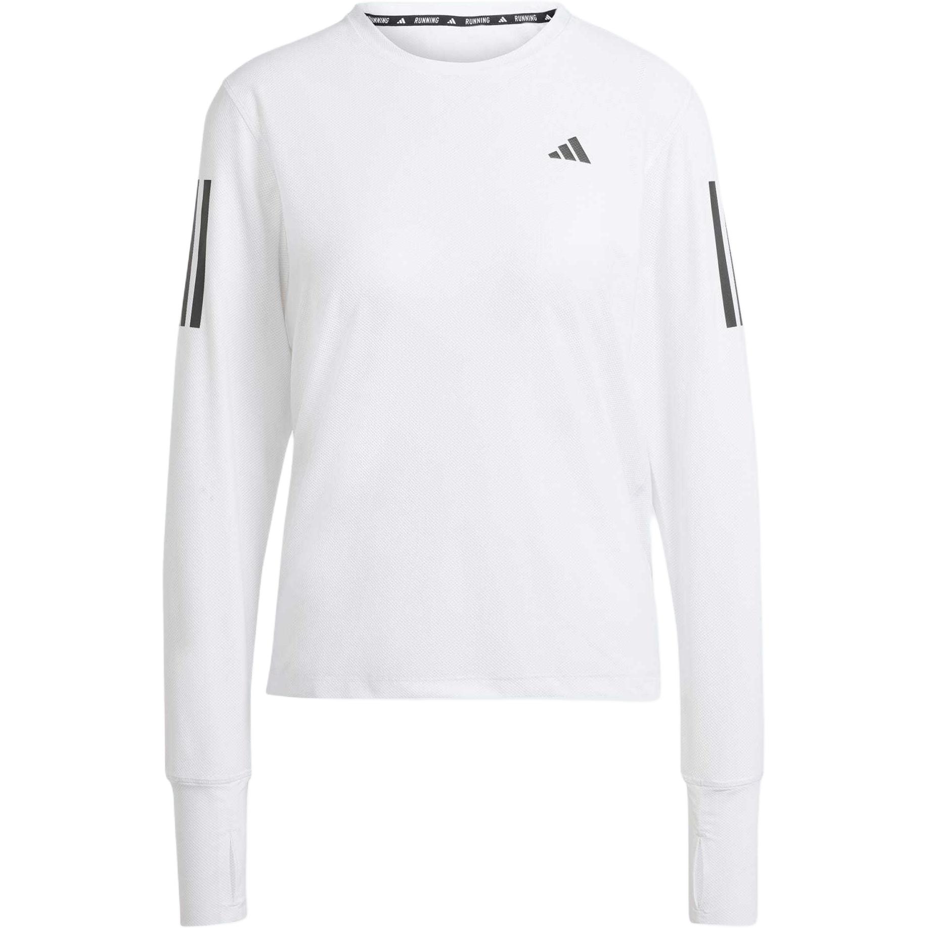 adidas Womens Own The Run Long Sleeve Long-Sleeve Top White Women Streetwear IK7437 XL