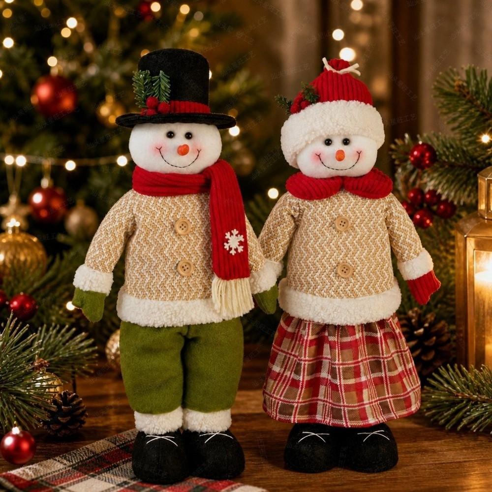 Extendable Legs Christmas Snowman Ornament Space-Saving Retractable Standing Doll Home Decor