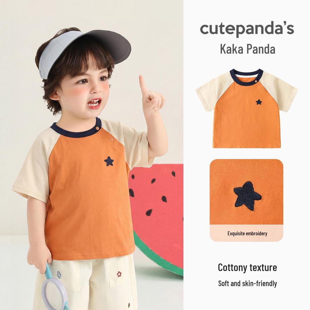 Kaka Panda Pure Cotton Short-Sleeve T-Shirt for Kids – Boys & Girls Summer Casual Top