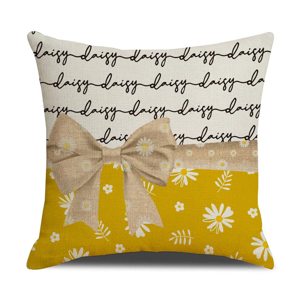 New Fresh Little Daisy Pillow Case Line Print Sunflower Home Living Room Sofa Pillow Case Cushion