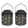 Tomshine Solar Lantern Outdoor Hanging Light Retro Metal Decorative Light Hollowed Out Flower Pattern Garden Landscape Lighting