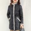 Winter Women's Thickened  Padded Jacket Stand Collar Slim Fit Padded PU Leather Coat