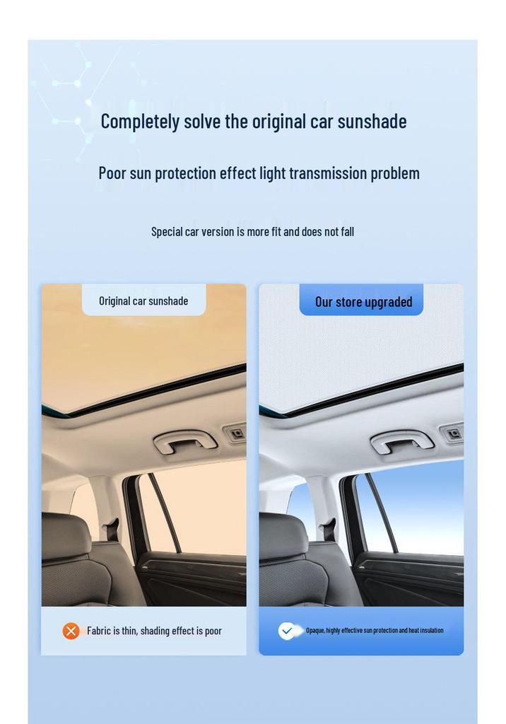 Suede Sunroof Sunshade for Volkswagen Teramont/Tiguan/Sagitar - Electrostatic Fit