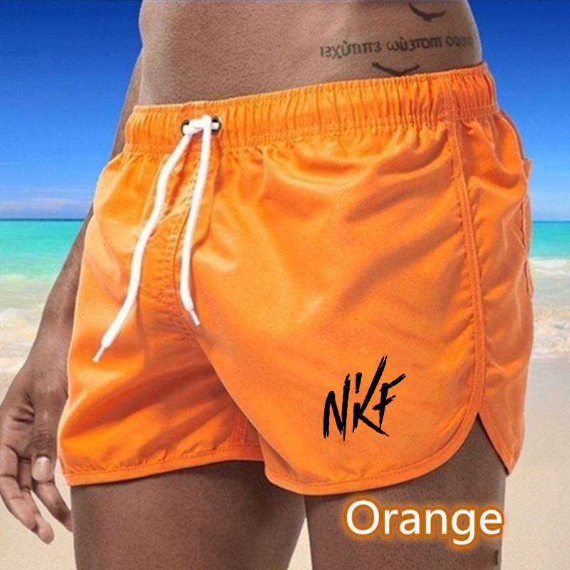

BBK-14 2025 Summer Men s Quick-Drying Swim Trunks Sports Pants Swimwear Beach Shorts Jogging Shorts S оранжевый