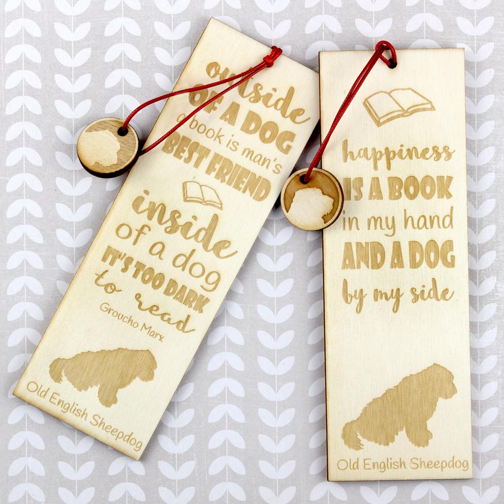 Old English Sheepdog – Dog bookmark, personalized bookmark – Design 02 | Art-Dog
