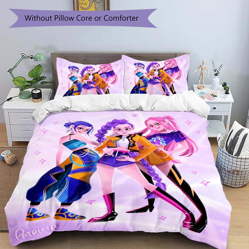 Colorful Fashion Friends Bedding Set - 3 Piece Comforter Cover Gift for Bedroom,Includes No InsertB125