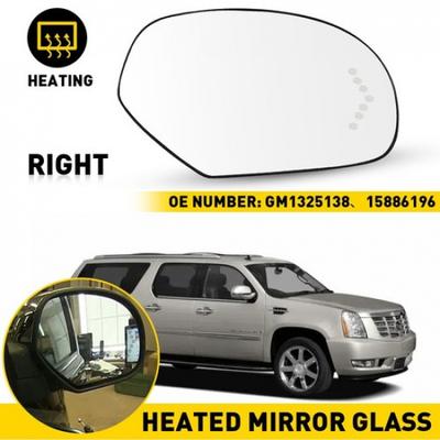 Side Mirror Glass for 07-13 Tahoe Yukon Silverado with Heated Signal Right Side
