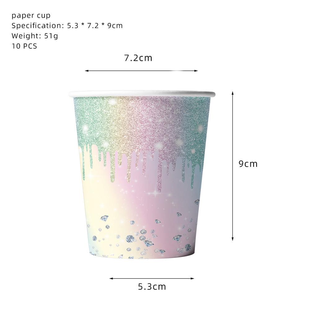 Macaron Diamond Rainbow Tableware Set for Birthday Parties