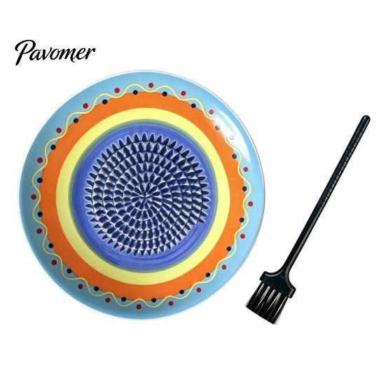 Gadget da Cucina in Ceramica Resistente Grattugia Aglio Zenzero, Piatto Trituratore Manuale 2-in-1 per Cucinare, Base Grattugia Verdure Piatta Portatile Facile da Pulire