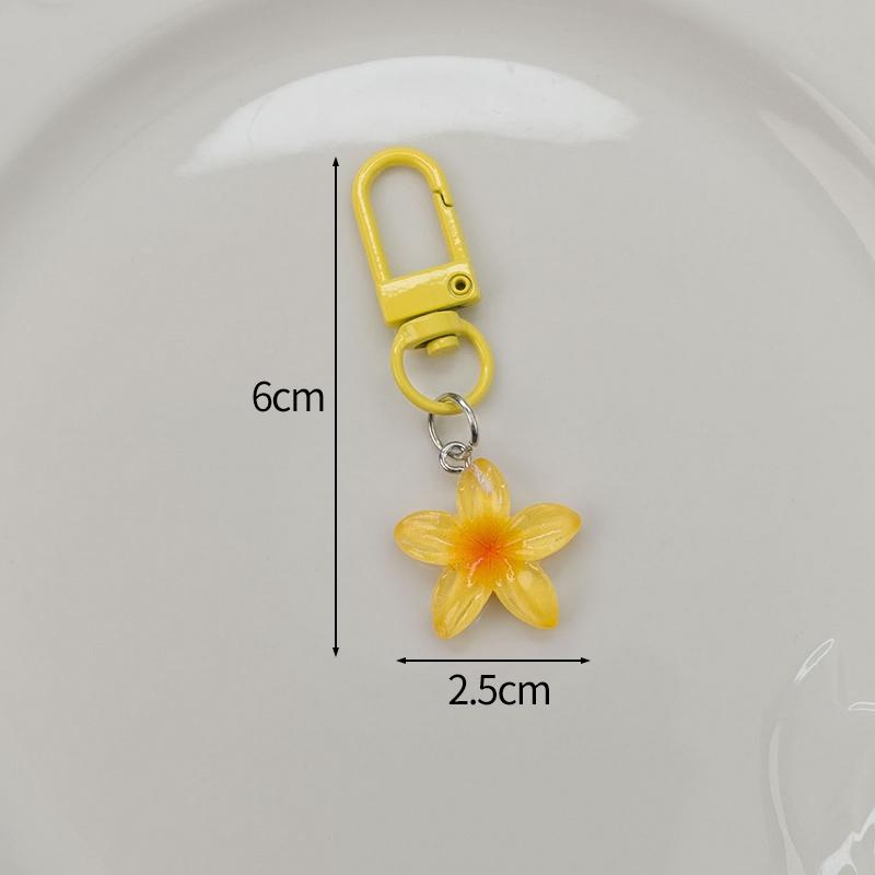 Lieblicher Sakura-Blumen-Schlüsselanhänger-Anhänger Niedlicher Farbiger Transparenter Blumen-Schlüsselanhänger-Anhänger Emaille-Taschenanhänger Charms Schlüsselring
