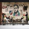Modern Barber Shop Wall Mural Hairstylist Scissors Comb Scraper Wallpaper Suitable For Barber Shop Beauty Salon 3d Wall Murals