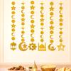 Arabian Themed Castle Lantern Hanging Decor EVA Gold Moon Star Motifs for Middle East Festival Party Displays with 3 meter rope