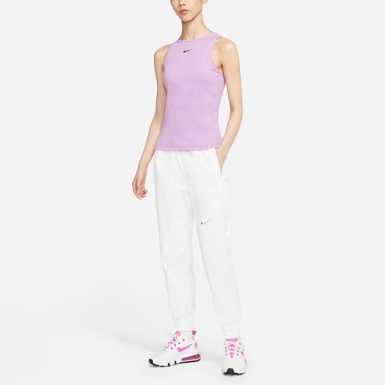 Nike Sportswear Essential Embroidered Logo Training Tank Top Women Tops Purple CZ9815-591