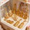 15pcs Gold Mini Violin Dollhouse Accessories Mini Musical Instrument Ornaments for DIY Crafts & Home Decoration