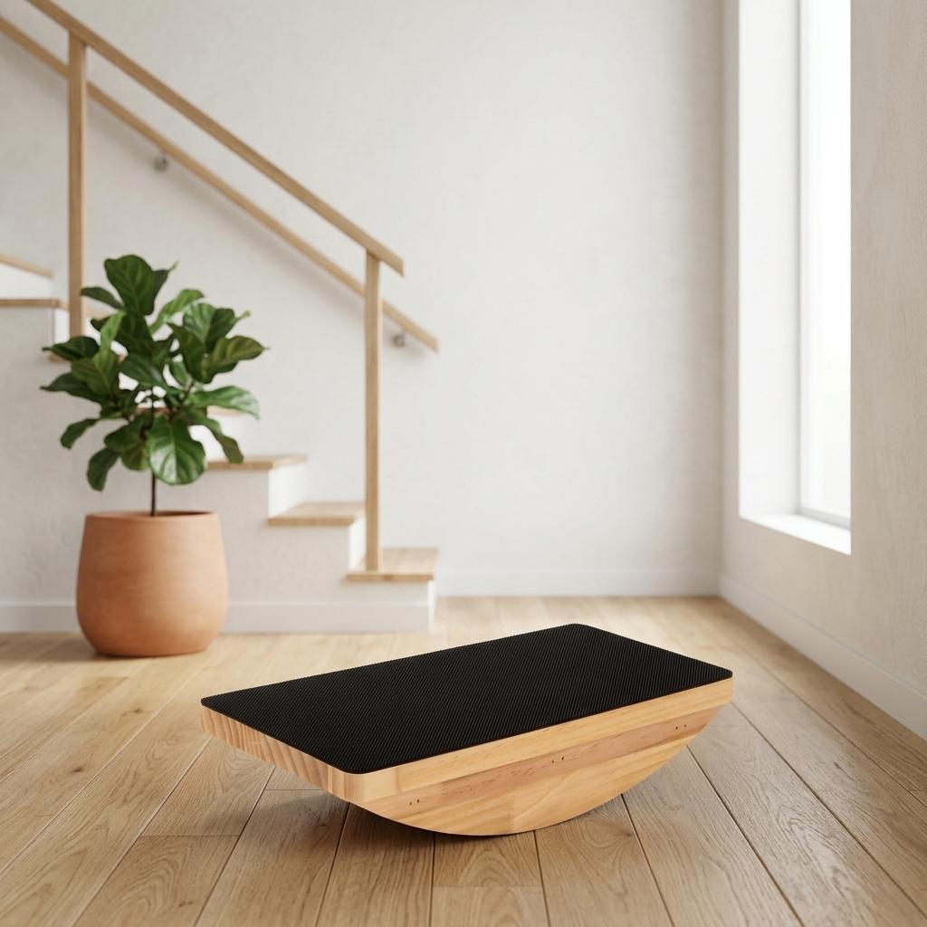 Wooden-Yoga Balance Board Non Slip Fitness Platform for Home Outdoor Training