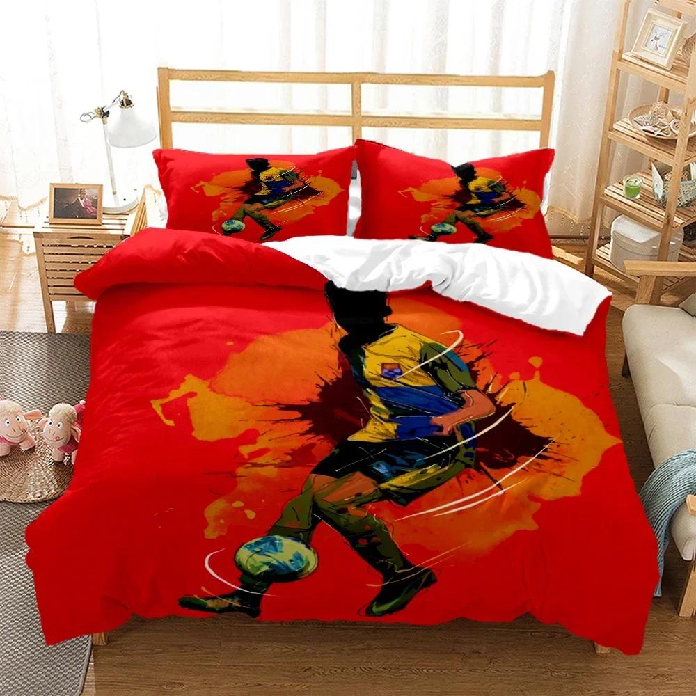 3D Print Football Soccer/ Football Comfortable Duvet Quilt Cover Pillowcase Bedding Set Children Bedroom Decoration Home Textile