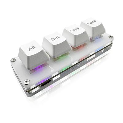 BTXETUEL Mini 4 Tangenter Markera Allt Klipp Ut Kopiera Klistra In Makroknapp Ctrl AXCV Genväg Enhandstangentbord RGB Gaming Mekaniskt Tangentbord OSU-tangentbord