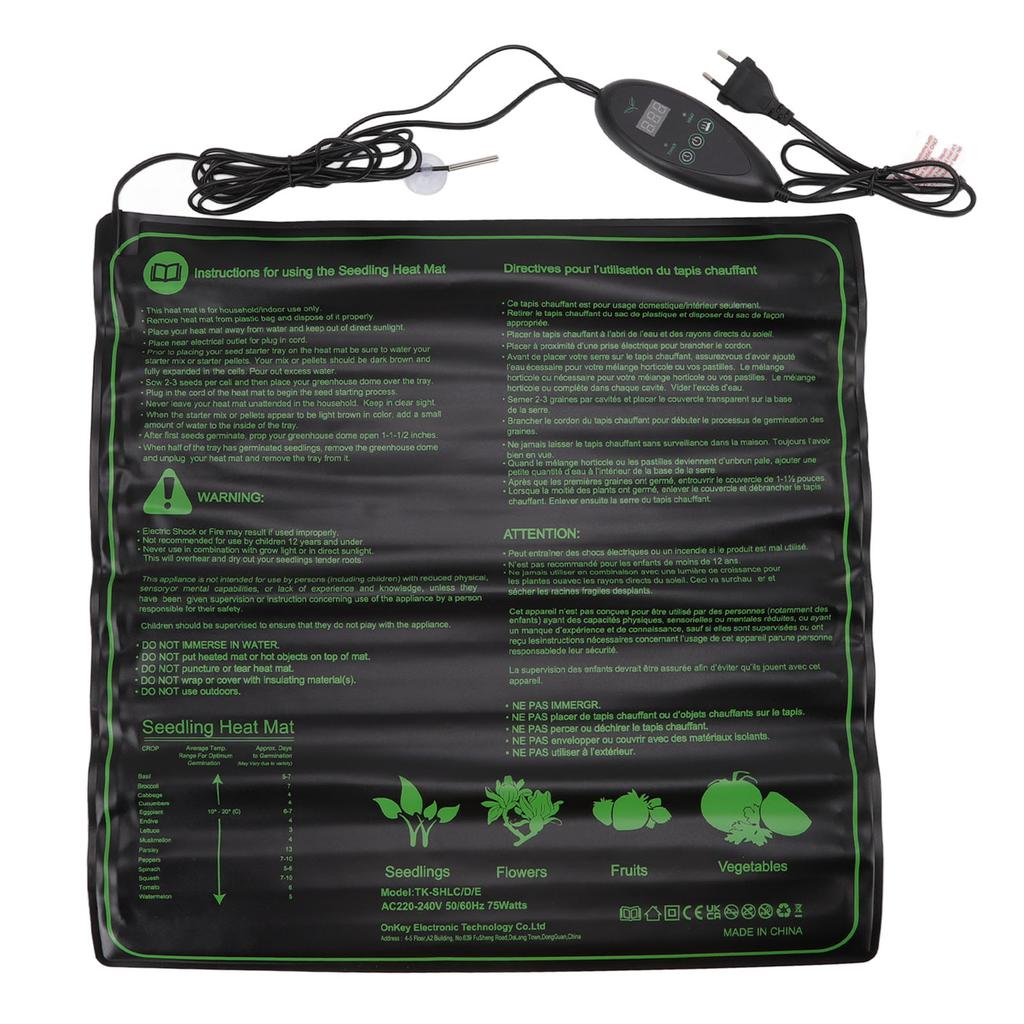 Seedling Heating Mat 6 Gear Temperature Adjustable Waterproof Plant Germination Starting Pad for