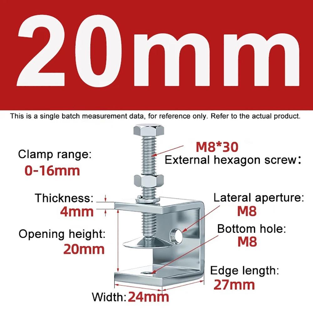 1Pcs Multiple Head Shapes U Clamp Galvanized Carbon Steel Clamping Device Durable C-Type Clip