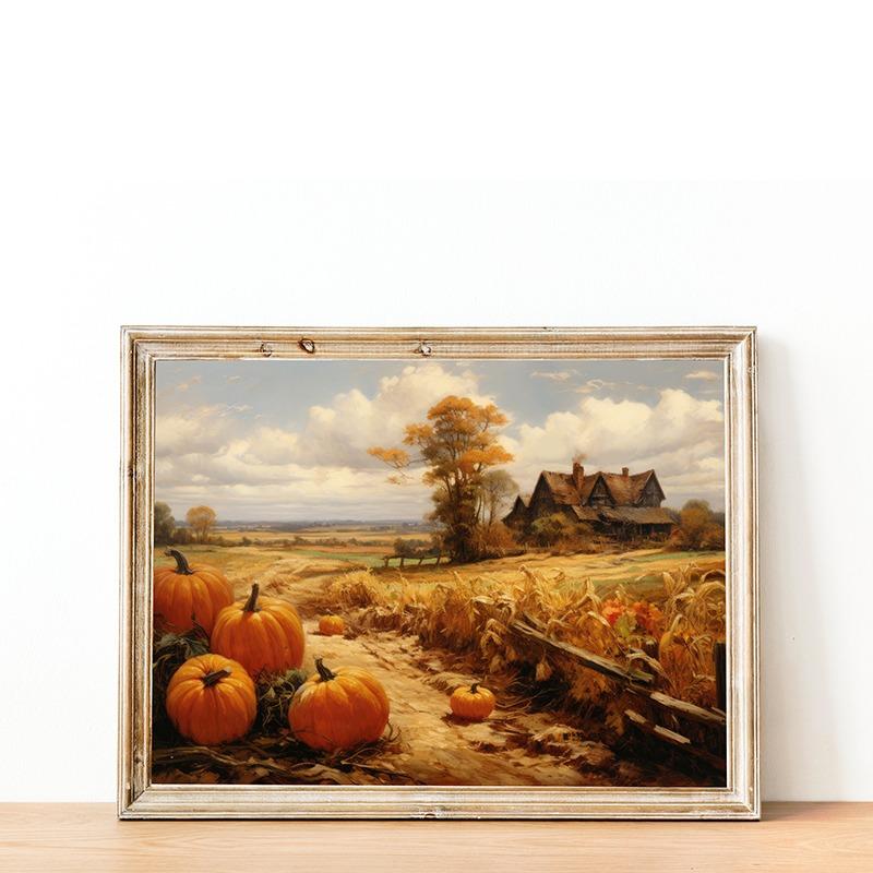 The Four Seasons Vintage Rural Scenery Posters and Prints Canvas Printing Wall Art Picture for Living Room Home Decoration
