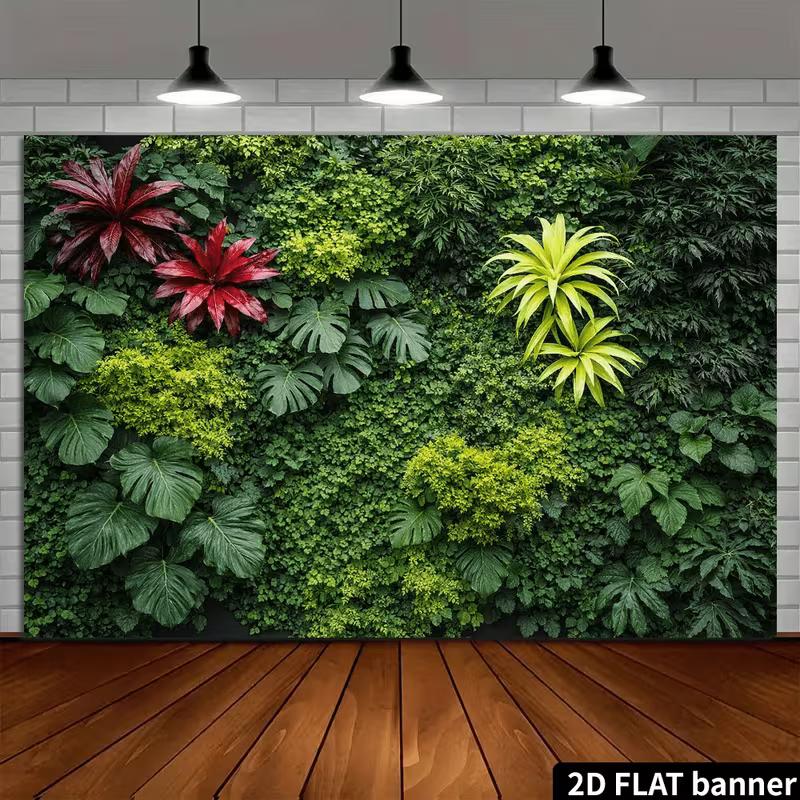 2D Monstera Leaf Greenery Wall Backdrop for Aesthetic Portrait Photography