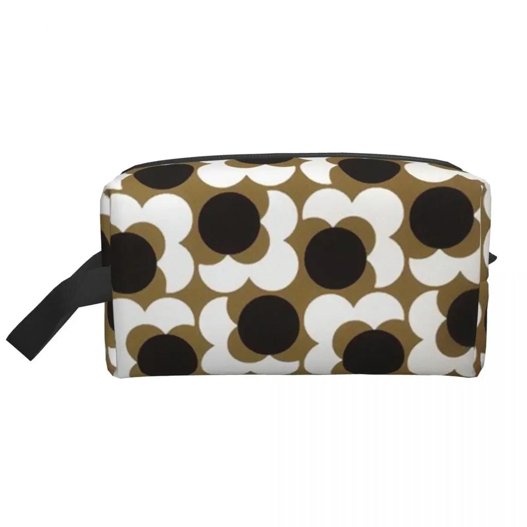 Travel Orla Kiely Wallpaper Toiletry Bag Cute Flowers Floral Retro Cosmetic Makeup Organizer Women Beauty Storage Dopp Kit Box