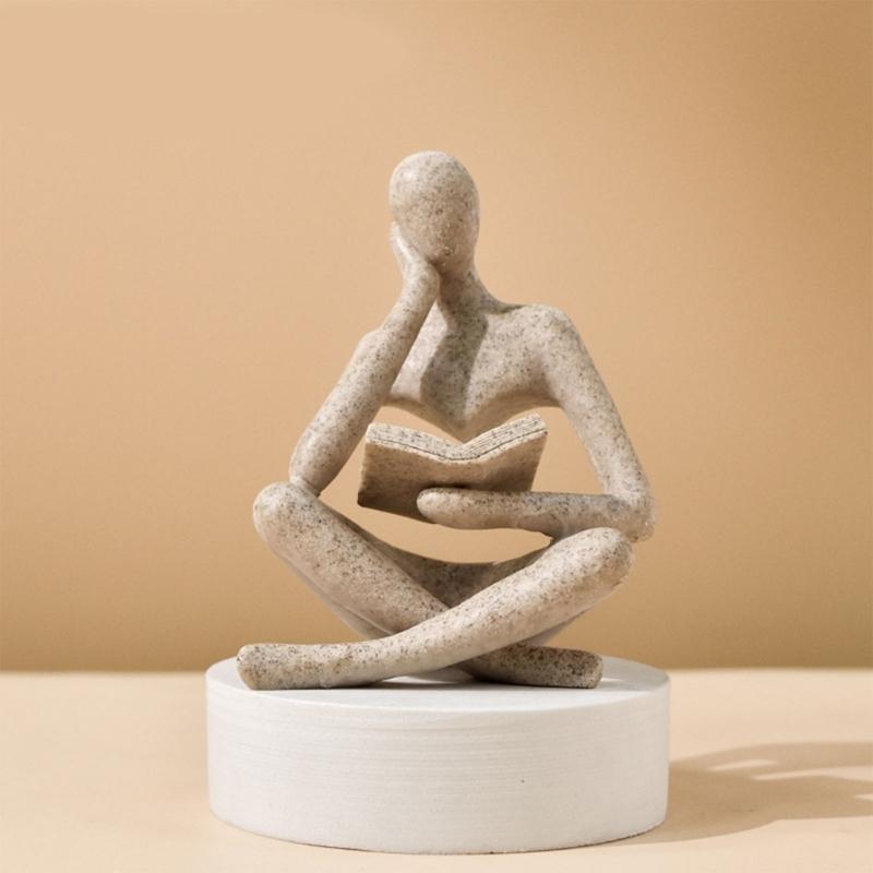 Creative Reader Decors for Wedding Gift Reading Human Figurines Resins Statue Decorations for Hotel Lobby