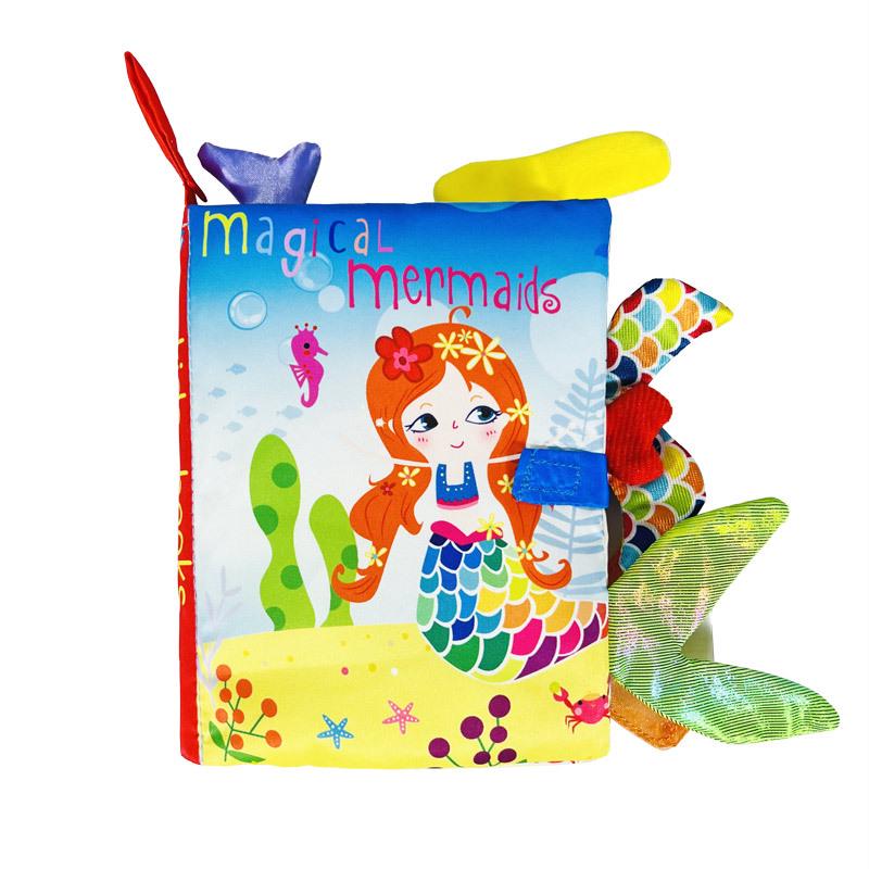 3D Tail Baby Cloth Book - Tear-Proof, Black & White/Red Crinkle Toy for Kids