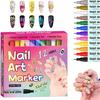 Caneta à Prova d'Água para Nail Art - Conjunto de Canetas para Nail Art com 12/24 Cores, Marcador de Nail Art Caneta Liner para Desenho Pintura 0,5 mm para Polimento Pontilhamento Pintura Liner DIY