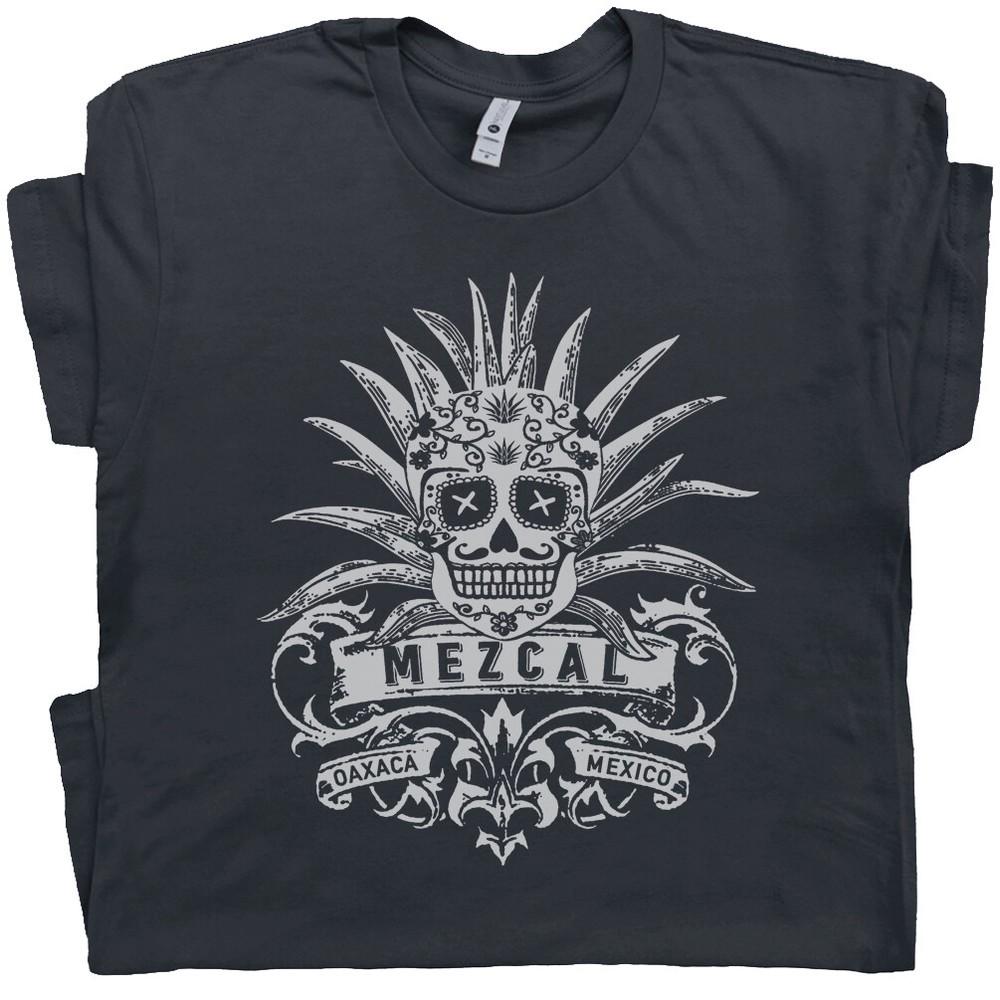 

Mezcal T Shirt Vintage Tequila Sugar Skull Jose Men Women Skeleton Cuervo Mexico L