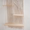 Macrames Wall Shelf 3 Tiers Tassels Shelves for Wall Tapestry Hangings Shelves Cotton Rope Organizers Indoor Plant Decors