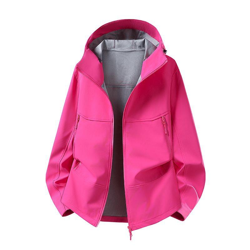 Men Spring Autumn Outdoor Climbing Windproof Waterproof Softshell Jacket Hooded Running Sportswear Coat