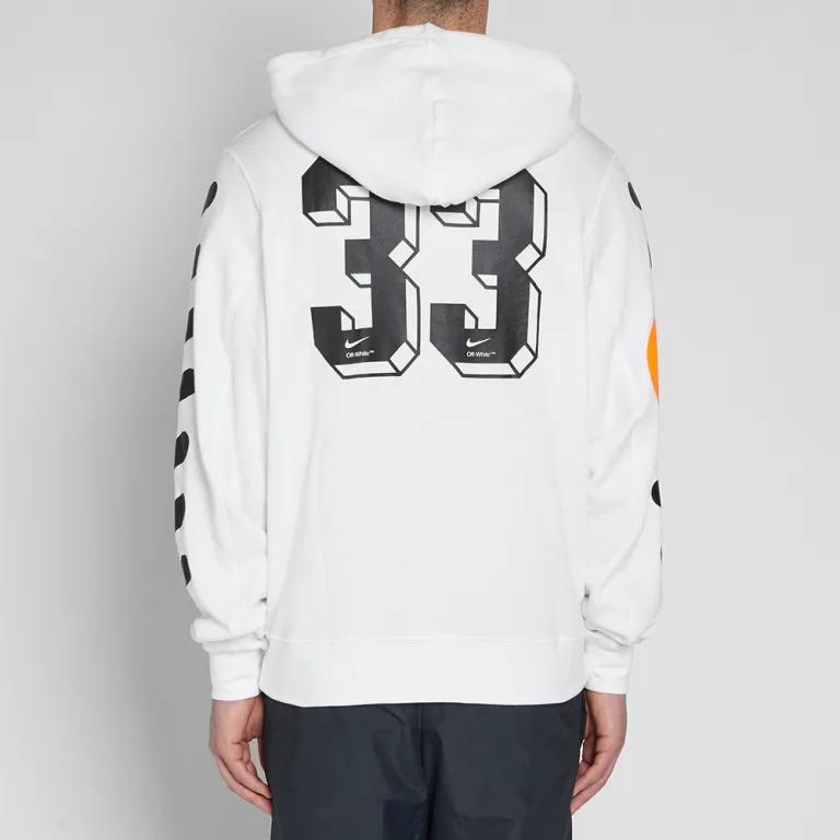 Nike Lab X Off-White Mercurial NRG X Hoodie White/Total Orange Men Tops AA3257-100