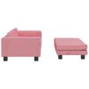 Vidaxl Divano per Bambini con Poggiapiedi, Rosa, 100X50X30 Cm, Velluto
