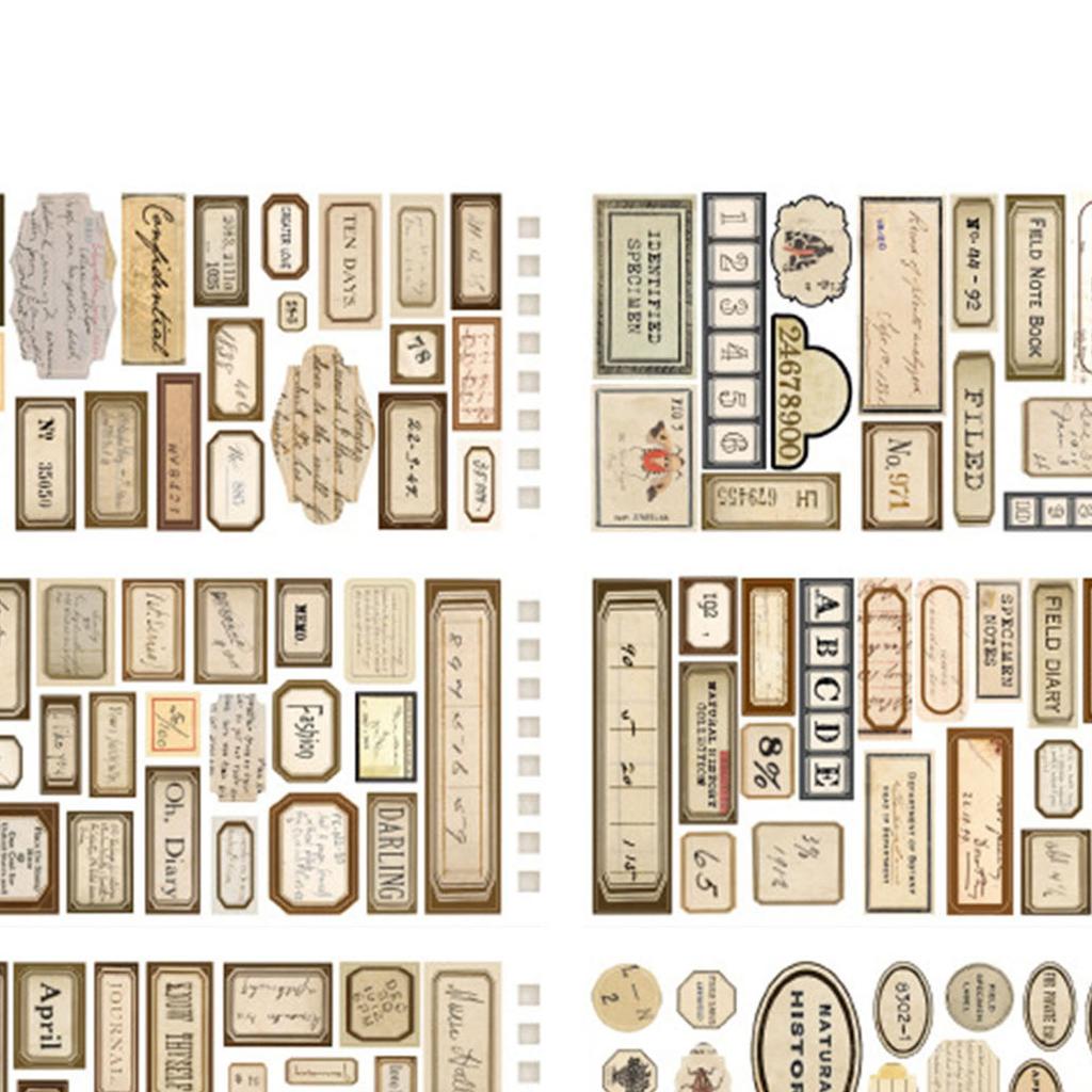 12 Stück Planer Aufkleber Bogen Retro Stil Dekorative Planer Aufkleber für Journal Kalender Sammelalbum