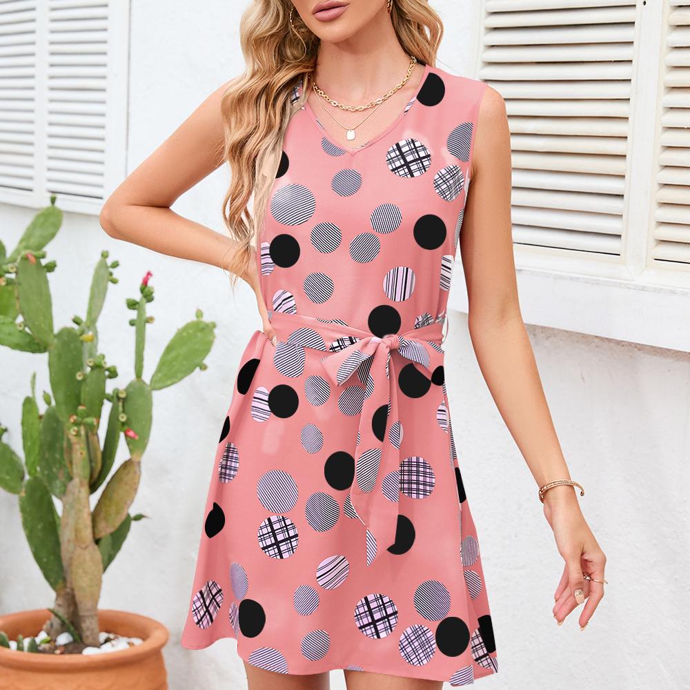 Damski Letni Nowy Produkt Retro Imprezowy Wzór Kropki Fali