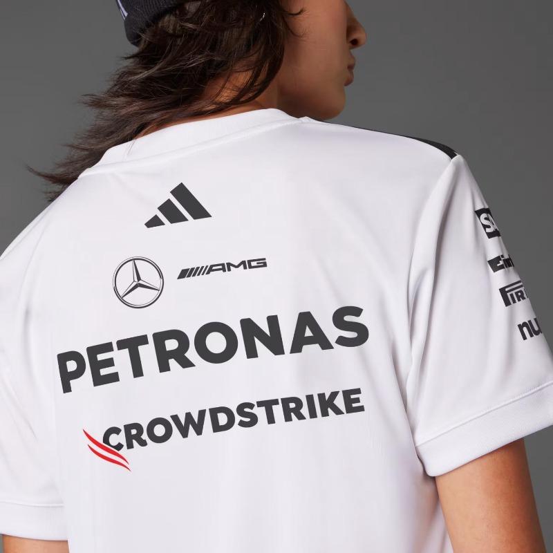 adidas X Mercedes-Amg Petronas F1 Team Atmungsaktive Mode Einfach Bequem Kurzarm T-Shirt Damen Tops Weiß Schwarz JX5799