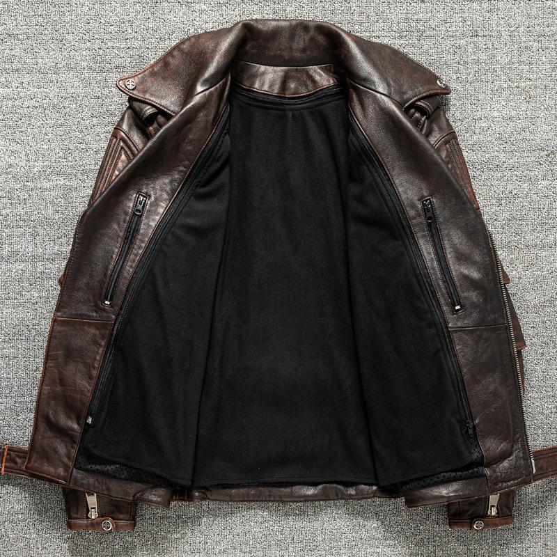 PU Leather Jacket Men's Locomotive Clothing Can Be Removed, The Liner Can Be Added with Protective Gear, and Short Leather Jacket.