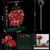 1 set byggbara blomsterbuketter, byggklossar, evig rosmodell för alla hjärtans dag, födelsedagspresent, kreativ heminredning för skrivbord