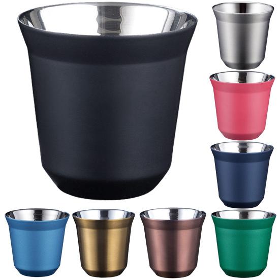 86ml Dvouvrstvý účinný šálek na kávu z nerezové oceli Praktický tepelně odolný šálek na vodu Home